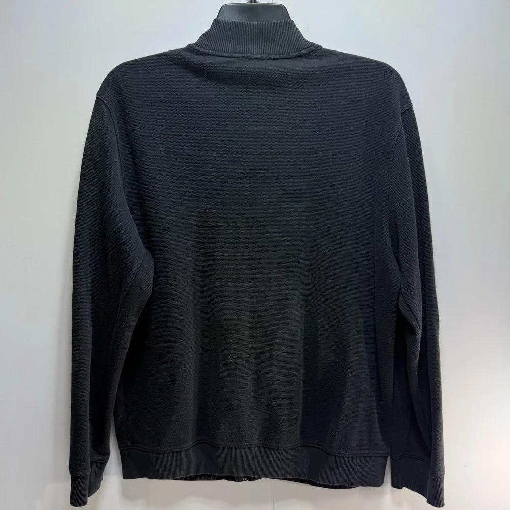 Calvin Klein Men's Size Large Full Zip Sweater‎ Jacket Pockets Logo Faded Black